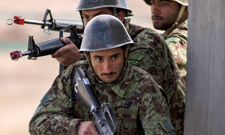 Afghan soldiers training