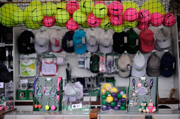 Wimbledon day 3: Merchandise on sale at Wimbledon 2011