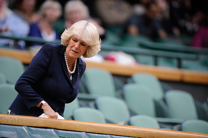 Wimbledon day 3: Camilla, Duchess of Cornwall, takes her seat in the Royal Box
