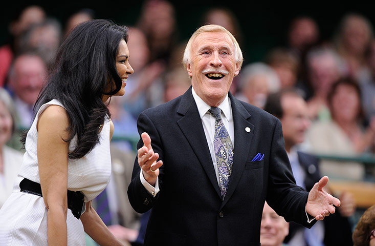 Wimbledon day 3: Sir Bruce Forsyth and wife enter the Royal Box