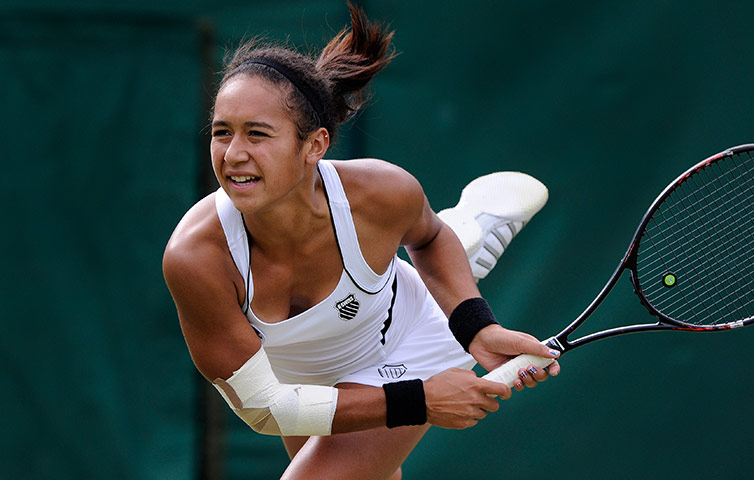 Wimbledon day 3: Heather Watson in action