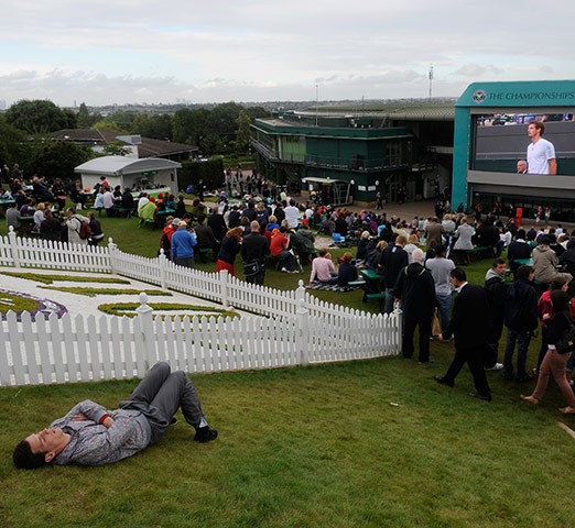 Wimbledon day 3: Spectators on Murray Mount