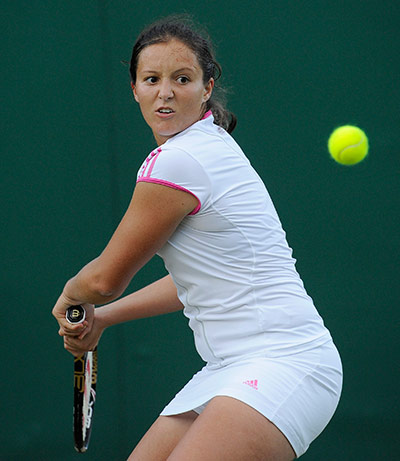 Wimbledon day 3: Laura Robson returns a shot to Angelique Kerber