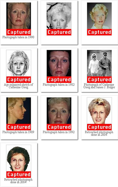 James Whitey Bulger: Images of Catherine Greig from FBI's Wanted website 