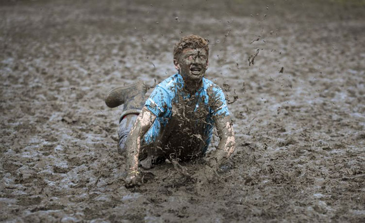 Glastonbury day 2: mud slider