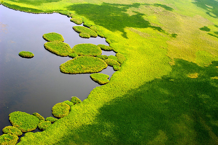 Solar Power: swamplands of the Sudd in Southern Sudan