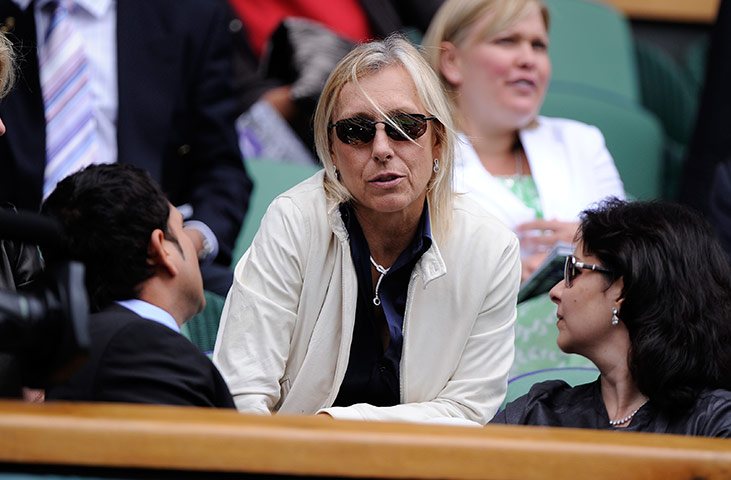Wimbledon day 6: Martina Navratilova chats to Sachin Tendulkar and his wife