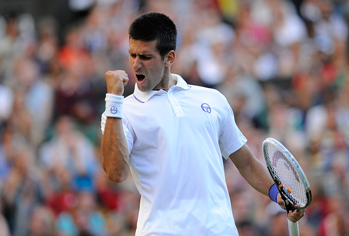 Wimbledon day 6: Novak Djokovic celebrates