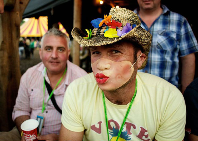 Glastonbury day 5: Glastonbury 2011: mask