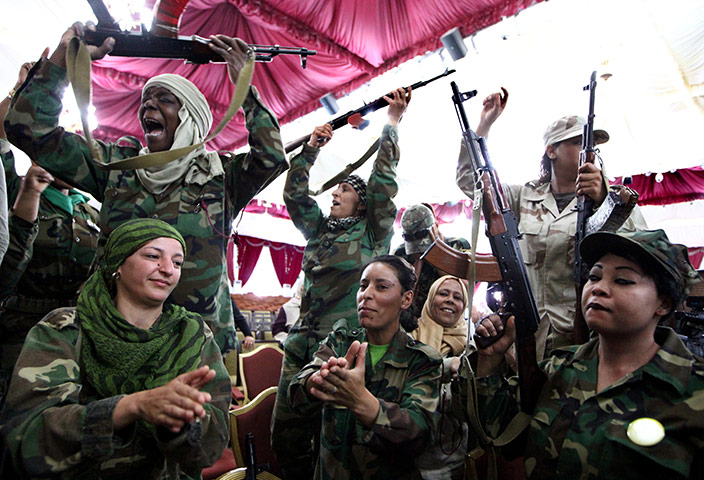 Gaddafi's female soldiers: Gaddafi's female soldiers