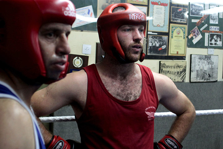 Jerusalem Boxing Gym: Ismail Jafrei and Yehuda Luxemburg after a fight
