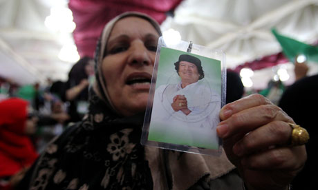 Gaddafi supporters in Tripoli