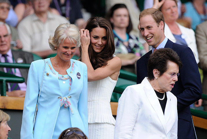 Wimbledon Day Seven: Wimbledon tennis - Kate and William arrive to watch Henman