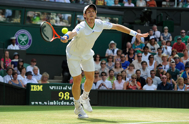Day Seven Update: Wimbledon tennis Andy Murray during his victory over Richard Gasquet