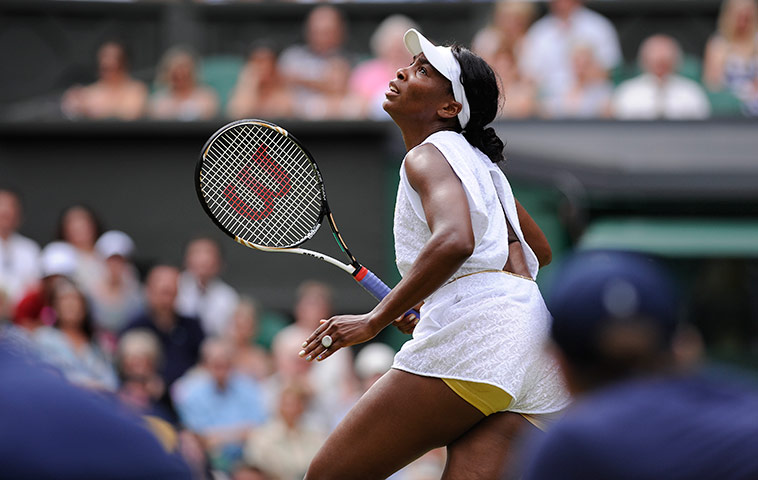 Day Seven Update: Wimbledon tennis Venus Williams during her defeat by Tsvetana Pironkova