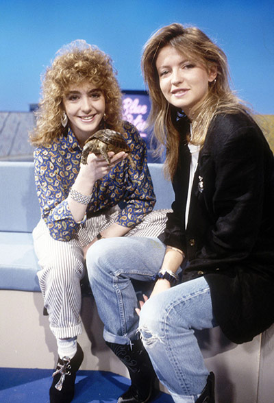 Blue Peter at TVC: Caron Keating & Yvette Fielding with George