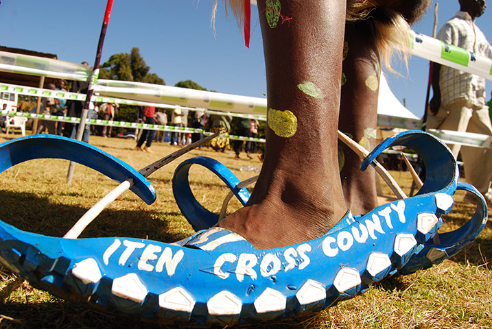 Running with Kenyans: Revellers at a cross country race in Iten