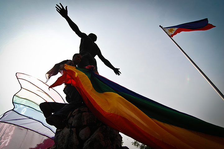 24 hours in pictures: Students from the University of  Philippines at LGBT pride march