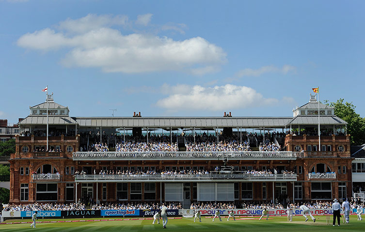 England v Sri Lanka 2nd: Packed pavillion at Lord's as the crowd watch the opening overs