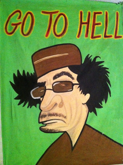 Gaddafi street art: Go to hell