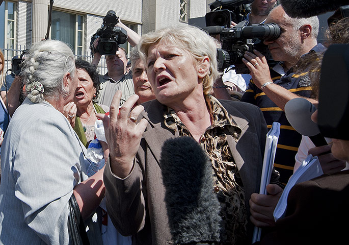 Ratko Mladic: Bosnian women from Srebrenica who lost relatives in the massacre protest
