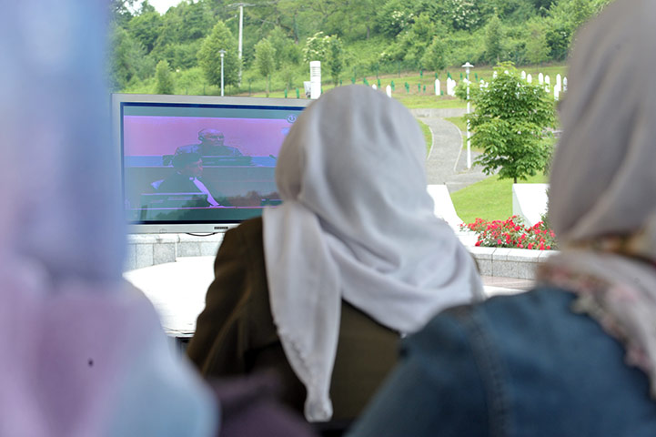 Ratko Mladic: Bosnian Muslim women who are survivors of the Srebrenica massacre