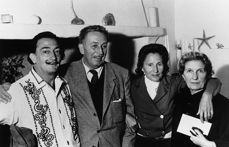 fancy meeting you here: Walt Disney With Dali In 1957
