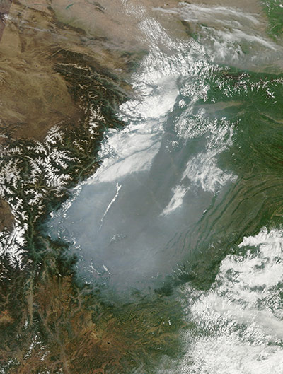Satelitte Eye on Earth: Haze hovered over China Sichuan Basin