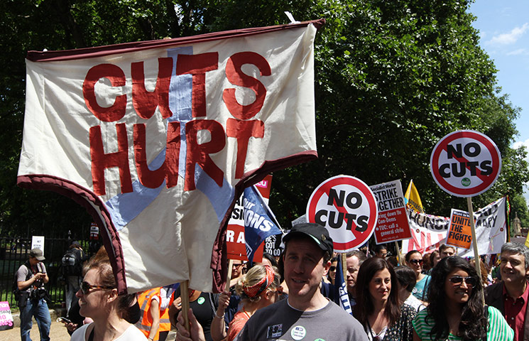 Public sector strikes: Public sector workers take part in a march through central London