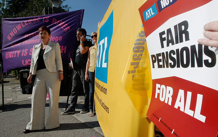 Public sector strikes: General secretary of the ATL, Mary Bousted, during strike