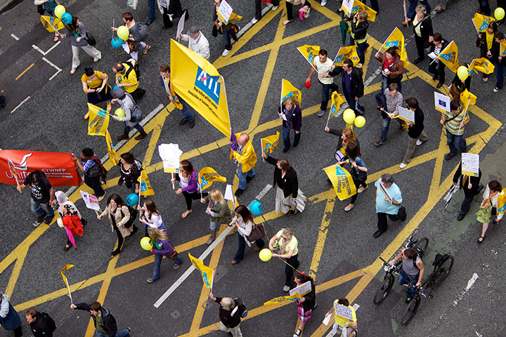 National strikes: Protestors supporting public services union strike in Manchester