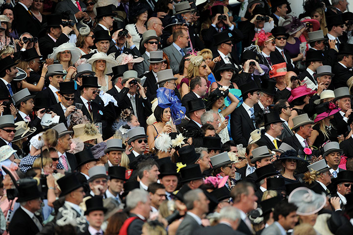 Day at the Epsom Races: Race goers enjoy the Epsom Derby