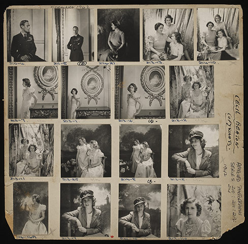 V&A Queen Portraits: Contact sheet of The Royal Family