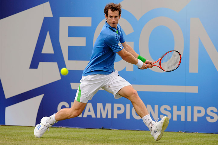 Queens tennis: Andy Murray plays a shot against Xavier Malisse