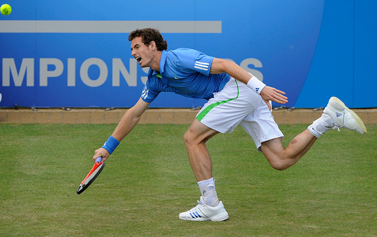 Queens tennis: Andy Murray returns a service to Xavier Malisse