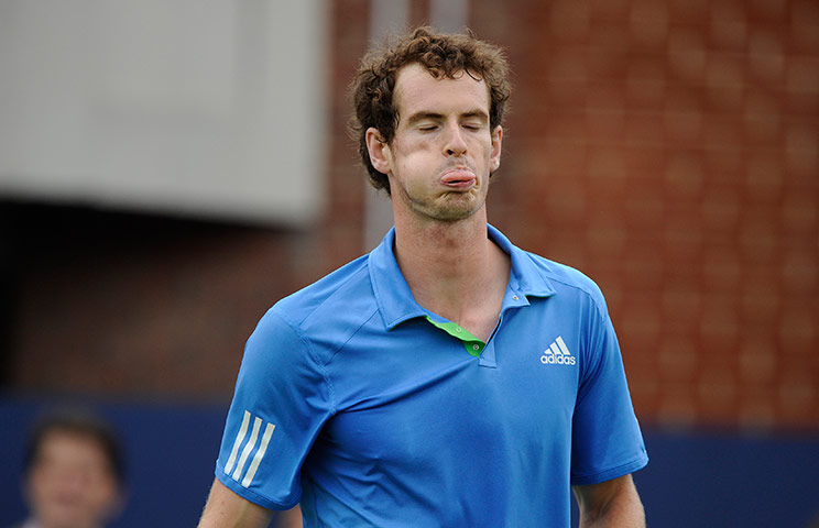 Queens tennis: Andy Murray reacts after losing the 2nd set to Xavier Malisse