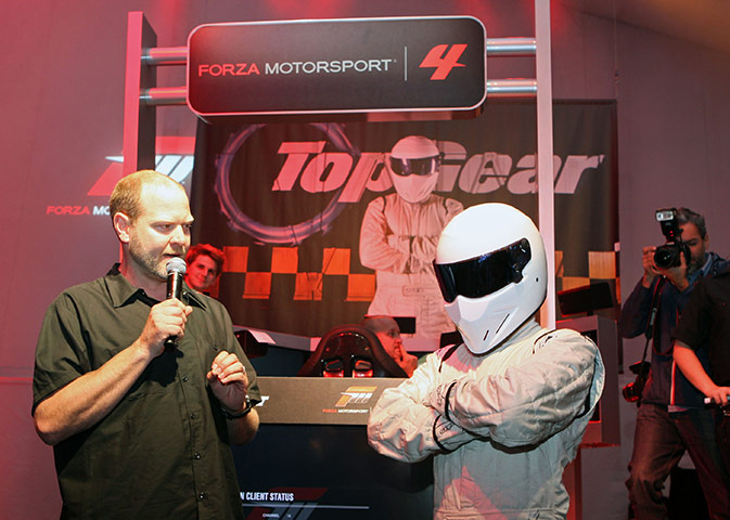E3 expo: Top Gear's, The Stig, is seen at the Xbox 360 Forza Motorsport 4, E3 Expo