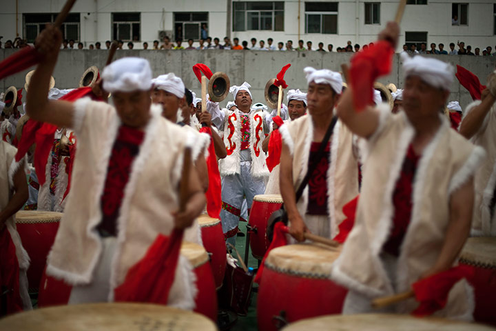Communist Party 90th: Drun dance perfomers, 90th anniversary of Communist Party