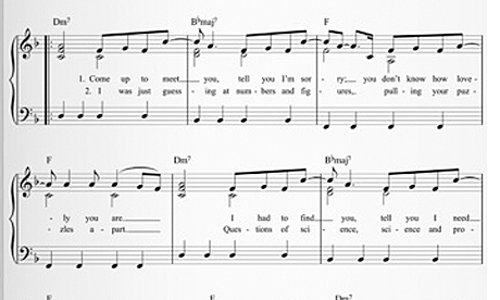 Coldplay sheet music iPad app