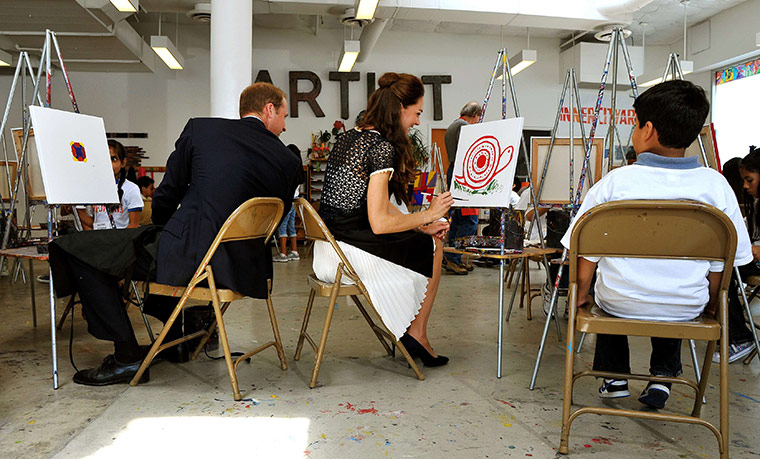Royal visit to California: a visit to the Inner-City Arts club in Los Angeles, California 