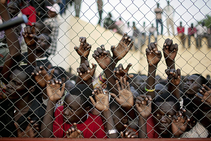  24 hours: Juba, South Sudan: Crowd at the country's first national