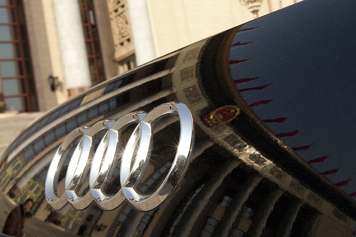 Luxury cars in China: A party official's Audi A6 outside the Great Hall of the People in Beijing
