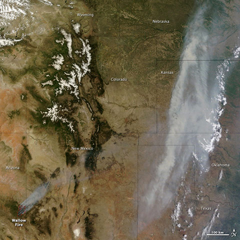 Satellite Eye on Earth: Wallow Fire Continues to Burn