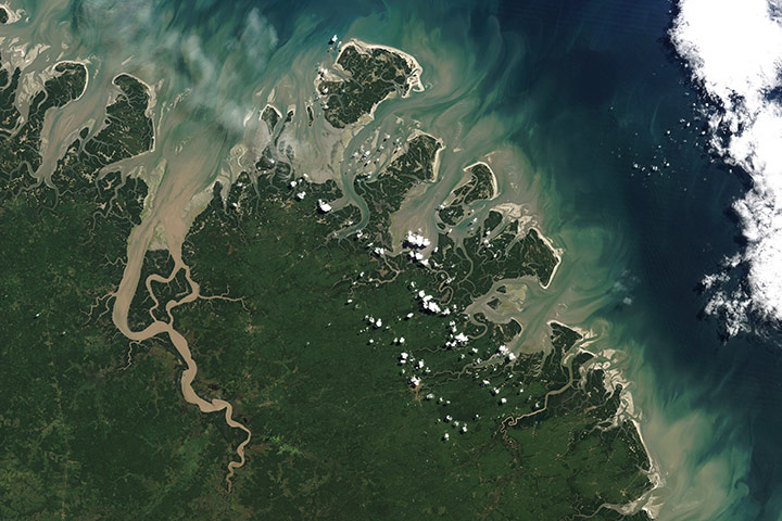 Satellite Eye on Earth: northeast coast of Brazil, near the mouth of the Amazon River