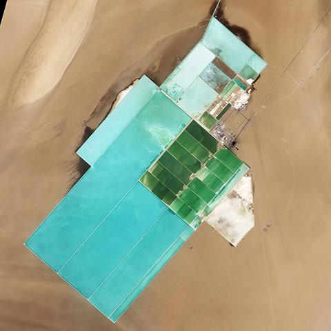Satellite Eye on Earth:  potash at Lop Nur , Xinjiang autonomous province, China