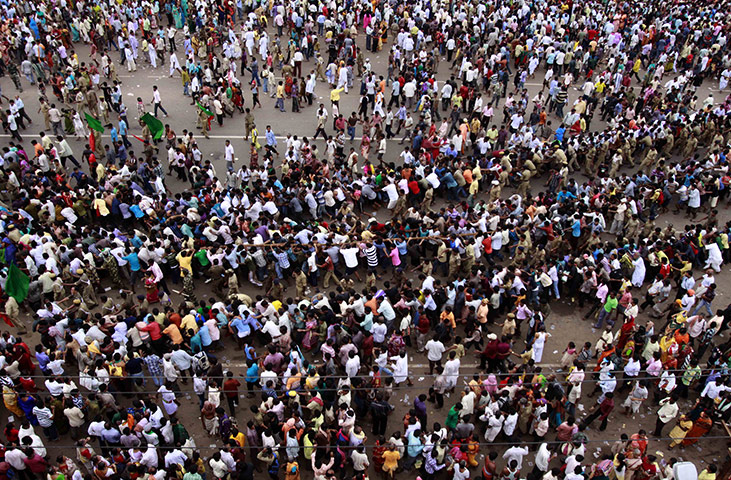 24 hours in pictures: annual chariot festival in Puri, India