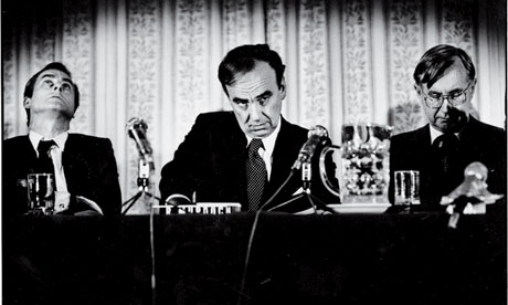 Harold Evans, Rupert Murdoch and William Rees-Mogg, 1981