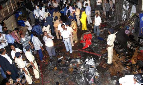 A general view of of the blast site near the Opra house Mumbai