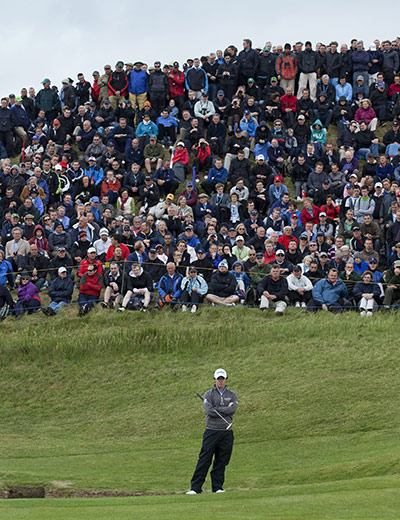 The Open: Rory McIlroy contemplates his putt on the 6th