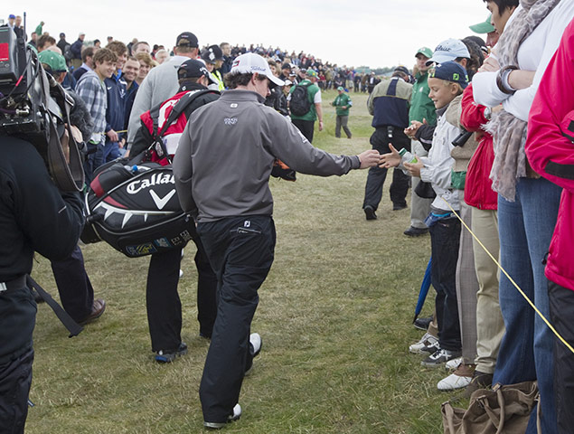 The Open: Rory McIlroy gives a fan his golf ball